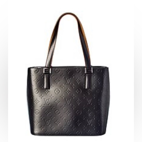 Louis Vuitton Monogram Mat Vernis Leather Stockton Black/Grey. Like new.